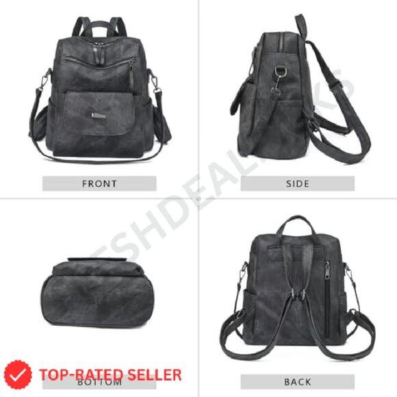 PU Leather Backpack Purse Multipurpose Design Handbag Travel Daypack - Picture 5 of 7